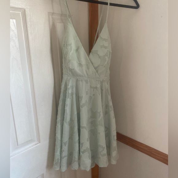 NWT Lulus Day of Beauty Mint Green Burnout Floral Skater Dress - Picture 3 of 6